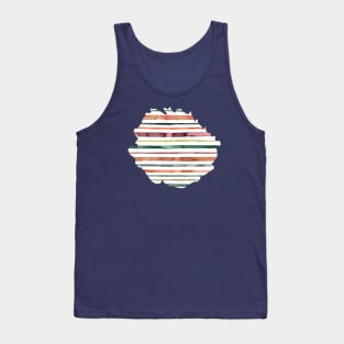 Nautical Sea Stripes Orange green Tank Top